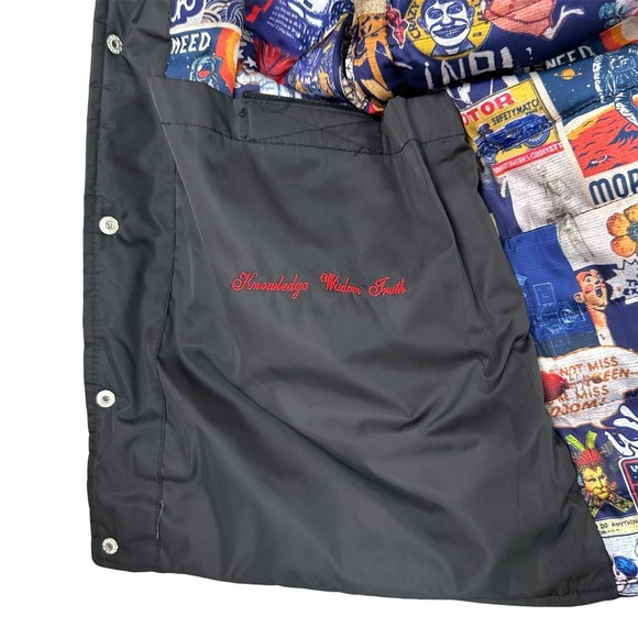 Robert Graham Quilted Puffer Jacket Mens Small Black Galaxy Lining Full Zip NEW - Picture 7 of 11